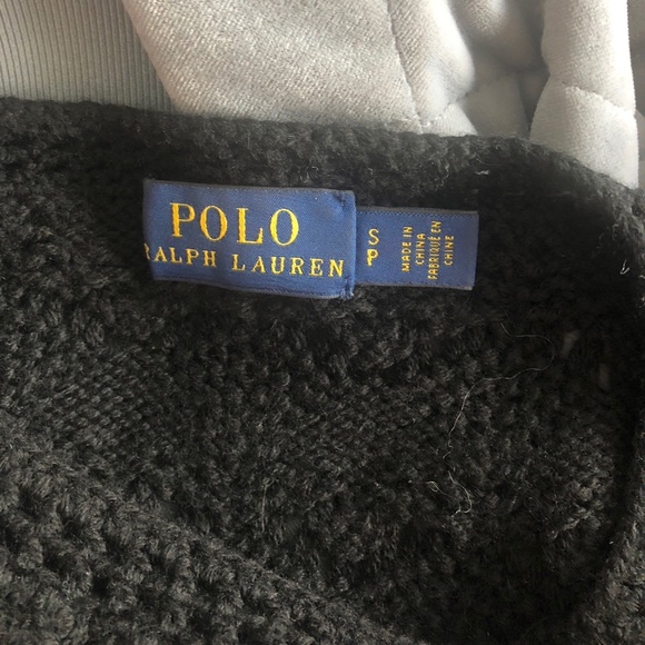 Black Ralph Lauren ruffle trim cable knit sweater - Picture 4 of 4